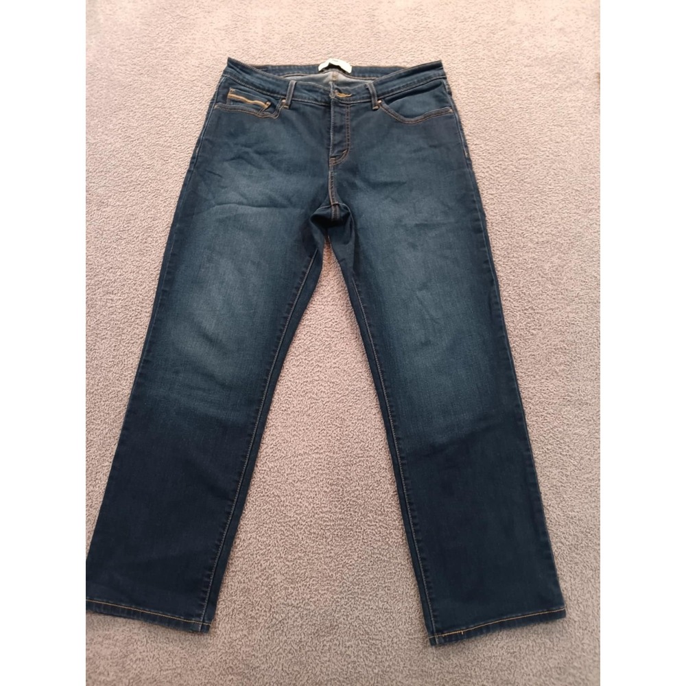 Levi's 512 Shaping Straight Women's 16 S/C Dark Wash Stretch Mid Rise Denim Jean